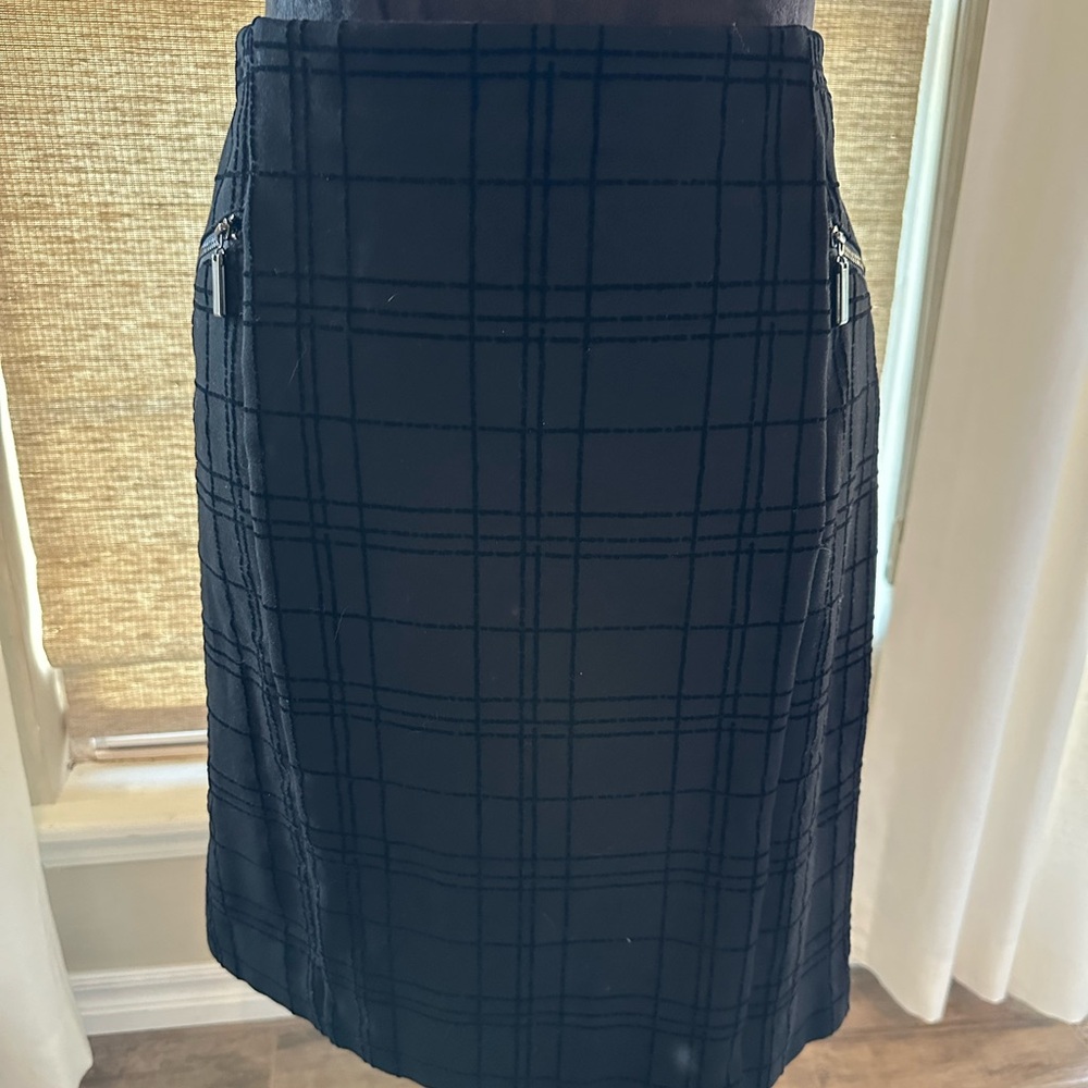 Alfani Black Checkered Pencil Skirt